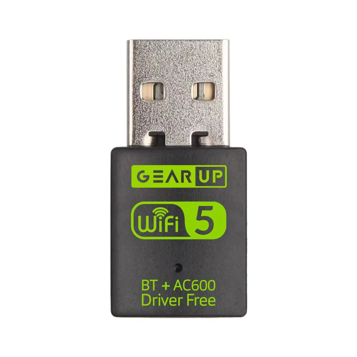 GearUP 600Mbps Dual Band WiFi + Bluetooth Adapter For Windows PCLaptop- (Driver Free Version, WiFi Hotspot Supported, 2.4GHz + 5GHz)